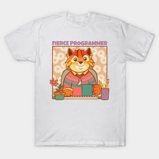 Fierce Programmer Tiger Cat T-Shirt